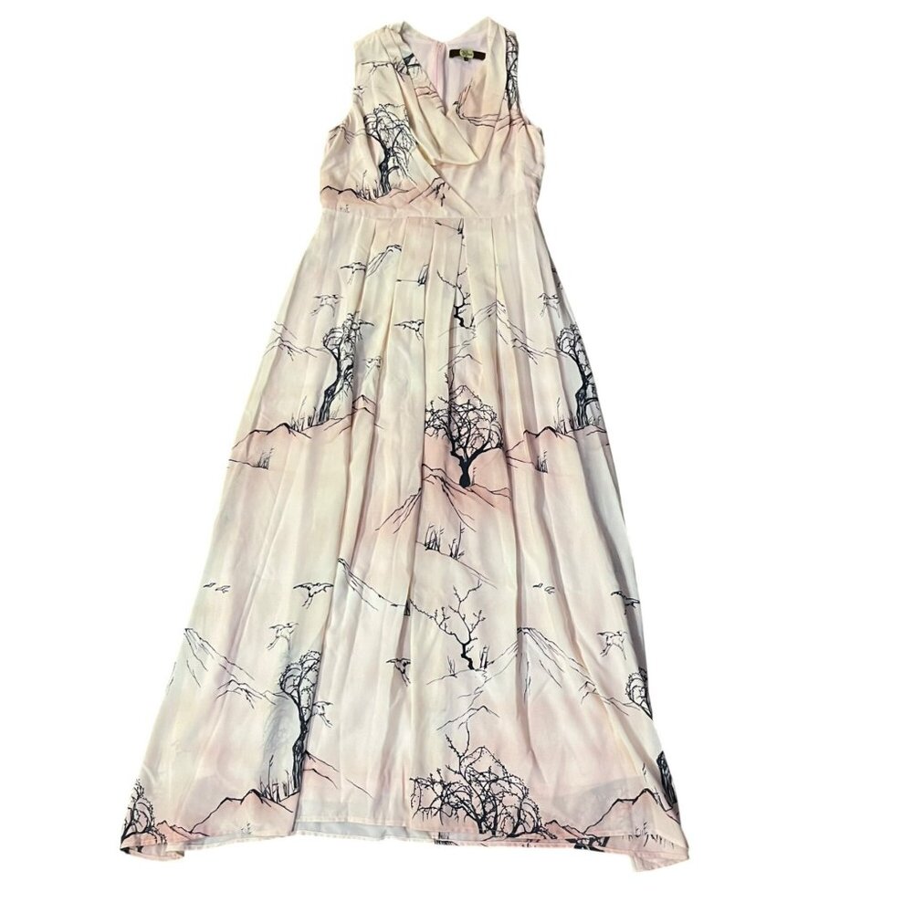 Eva Franco Anthropologie Maxi Dress 12 Used Pink Blue Gradient - Picture 3 of 12